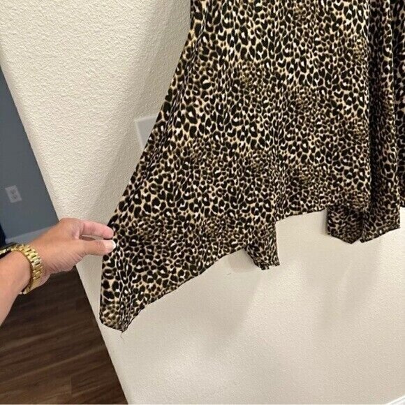 Calvin Klein Women's Leopard-Print Handkerchief-Hem Skirt Size 4 - Picture 7 of 9